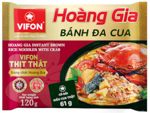 Bánh Đa Cua Hoàng Gia Vifon Gói 120G (Hoang Gia Instant Brown Rice Noodles With Crab)