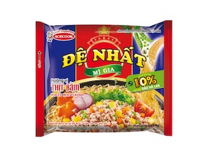 Instant Foods: Mì Đệ nhất thit bằm - 83g(De Nhat instant noodles with mince pork flavour)