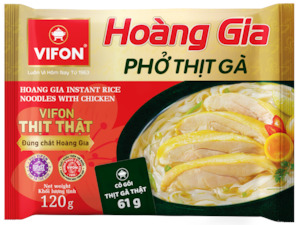 Instant Foods: Hoàng Gia phở gà - 120g(Hoang Gia “Pho” With Chicken flavour )