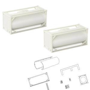 Products: 20ft Tanktainer undecorated - HO scale - 3 Foot 6 Models