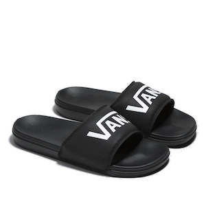Vans For School: Vans- La Costa Slide On Black White Logo NOT RETURNABLE