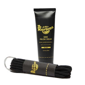 Shoe Care: Dr Martens Polish Black Plus 8-Up Black Laces
