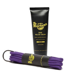 Dr Martens Polish Black Plus 8-Up Purple  Laces