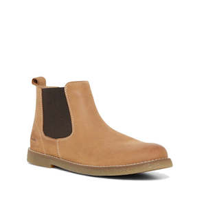 Clarks: Clarks Kids Chelsea II Youths Leather Boot Tan Waxy Leather