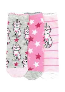 Columbine: Socks Columbine 3 Pink Unikitty Kittycorn Crew