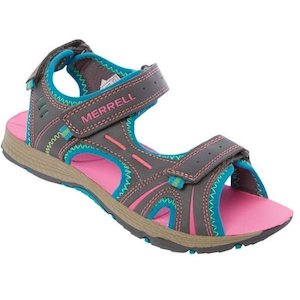 Merrell: Merrell Panther Girls Kids & Youths Sandals in Turquoise Pink us 11-4