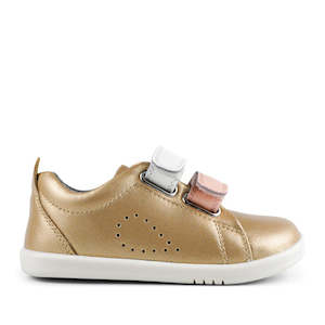 Cg Bobux Iwalk Switch Kicks With The Changable Tabs: Bobux IWalk IW SWITCH Grass Court Sneaker Gold 637320