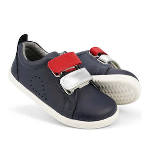 Cg Bobux Iwalk Switch Kicks With The Changable Tabs: Bobux  IWalk IW SWITCH Grass Court Toddlers Leather Sneaker Navy