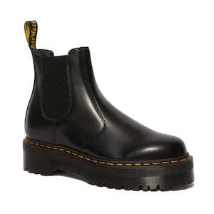 Dr Martens 2976 Chelsea Black Leather Pull On Boots: Dr Martens - 2976 Quad Chelsea Black Boot