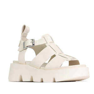 Back In Stock Collection: EOS Womens Kailan Platform Chunky Leather Sandal Bone