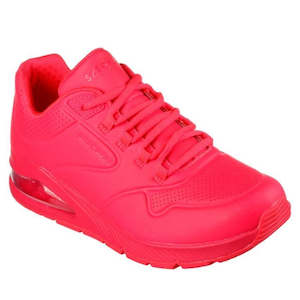 Skechers Clearance: Skechers Uno 2  Great Kolor Neon Coral Trainer ON CLEARANCE