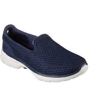 Skechers Clearance: Skechers Go Walk 6 Big Splash Navy White Slip on Clearance