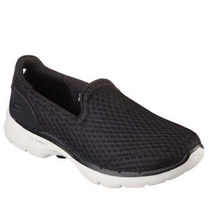 Skechers Clearance: Skechers Go Walk 6 Big Splash Black White Slip on Clearance