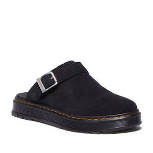 Dr Martens - Brookline Suede Mule Clog Sandal Black