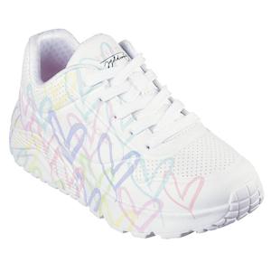 Skechers Kids Youths Uno Lite Spread The Love Lace Up Trainer White Neon Multi