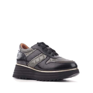 Alfie Evie: Alfie & Evie Helena Black Khaki Womens Shoe Platform