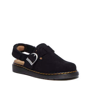 Boost All: Dr Martens Kids Junior Jorgie Bronx Suede Mule Sandal Black