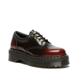 Dr Martens 1461 3 Eye Oxford Shoes: Dr Martens - 8053 Quad 4 Eye Shoe Cherry Red Arcadia Leather
