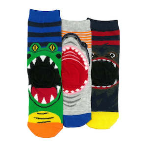 Socks Columbine 3 Pack Wild Heels  Sharks Black
