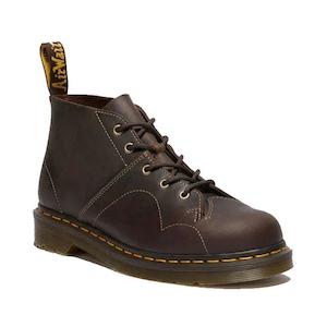All Womens: Dr Martens Church Monkey Boot Crazy Horse Dark Brown