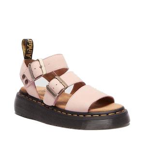 Dr Martens Sandals: Dr Martens Gryphon Quad Milled Nubuck Powder Pink