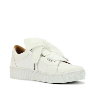 Back In Stock Collection: EOS Jovi Leather Trainer White Lace Up with Zip