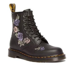 Dr Martens Doc: Dr Martens - 1460 Vonda Genix Pink Purple Roses Black 8 Up EYE Boot Womens