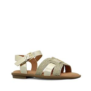 Clarks: Clarks - Girls Halsey Gold Sandals E Average Width