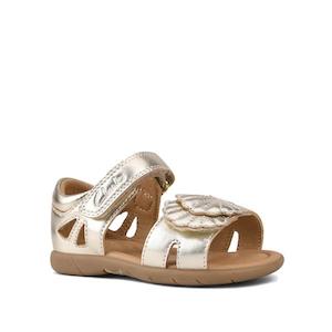 Clarks: Clarks - Sierra Toddlers Gold Leather Sandal E Average Width