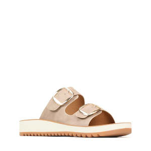 Los Cabos: Los Cabos Naara Taupe Adjustable Womens Summer Slide Sandal