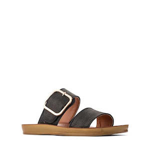 Los Cabos: Los Cabos Doti Black Raffia Light Flexible-Sandal