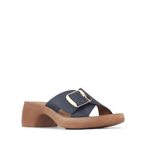Los Cabos: Los Cabos Alegro Navy Wedge Platform Women's Sandals Slides