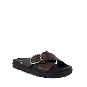 Emu Nz: Emu Ebony Espresso Black Leather Slide Sandal