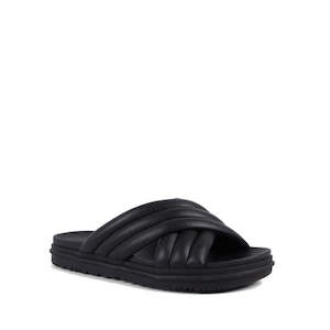 Emu Ella Full Black Leather Summer Slide