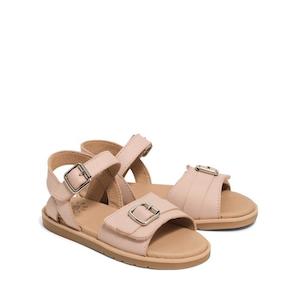 Pretty Brave: Pretty Brave Child Piper Soft Pink Leather Open Toe Sandal