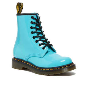 Dr Martens 1460 8 Eye Boots: Dr Martens 1460 W Patent 8 Eye Boot Turquoise Blue