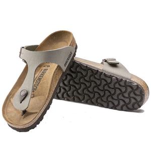 Birkenstock: Birkenstock Gizeh BirkiBuc Stone Grey Regular Width