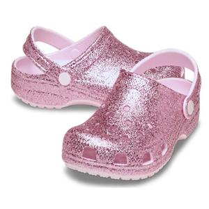 Crocs: Crocs Toddlers - Pink Milk Classic Chunky Glitter Clog Pink Milk”