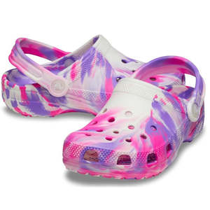 Crocs: Crocs Kids Toddlers - Glow Marbled Classic Clog K Pink Crush Multi