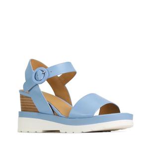 Eos: EOS Jadon Cerulean Leather Wedge Sandal CLEARANCE