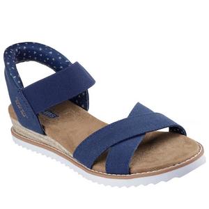 Skechers: Skechers Womens Bobs Desert Kiss Golden Lily Navy SLIP IN