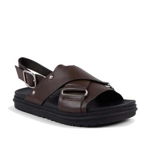 Emu Nz: Emu Faye Espresso Brown Leather Sandal w/Back Strap