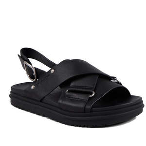 Emu Nz: Emu Faye Black Leather Sandal w/Back Strap