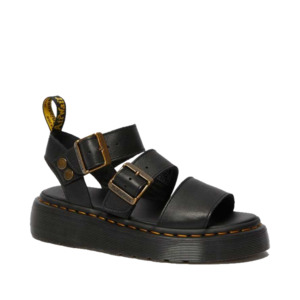 Dr Martens Sandals: Dr Martens Gryphon Quad Chunky Pisa Leather Sandal Black
