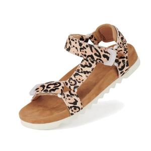 Rollie Womens Sandal Tooth Wedge Neutral Leopard