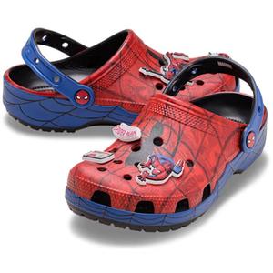 Kids Crocs Classic Clogs For Summer: Crocs Kids Spider-Man Web Classic Clog Red - Junior Youths Sizes