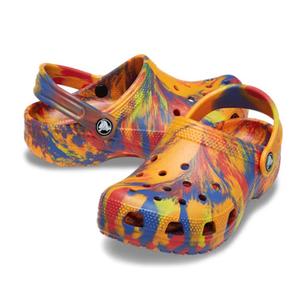 Kids Crocs Classic Clogs For Summer: Crocs Kids - Marbled Clog Sandal Orange Zing Youths