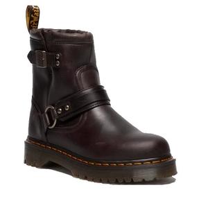 Dr Martens Doc: Dr Martens Anistone Harness Bex Crazy Dark Brown Horse Biker Boots