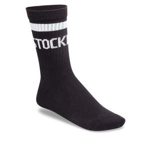Birkenstock: BIRKENSTOCK Crew Tennis Striped Socks Black