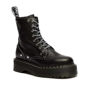 All Womens: Dr Martens Jadon WDS White Double Stitching Hardware 8 Eye Boot Black